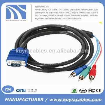 1,8 м 6 футов VGA на 3-RCA AV компонентный кабель для ПК HDTV